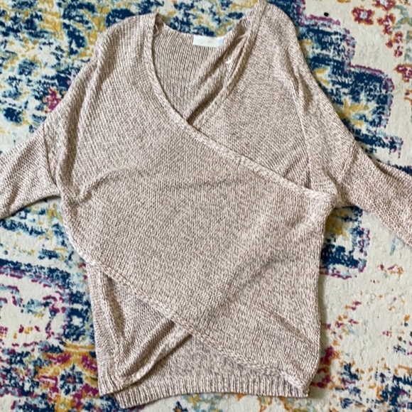 Cross/Wrap Tulip Knit Pullover Sweater - Picture 3 of 3
